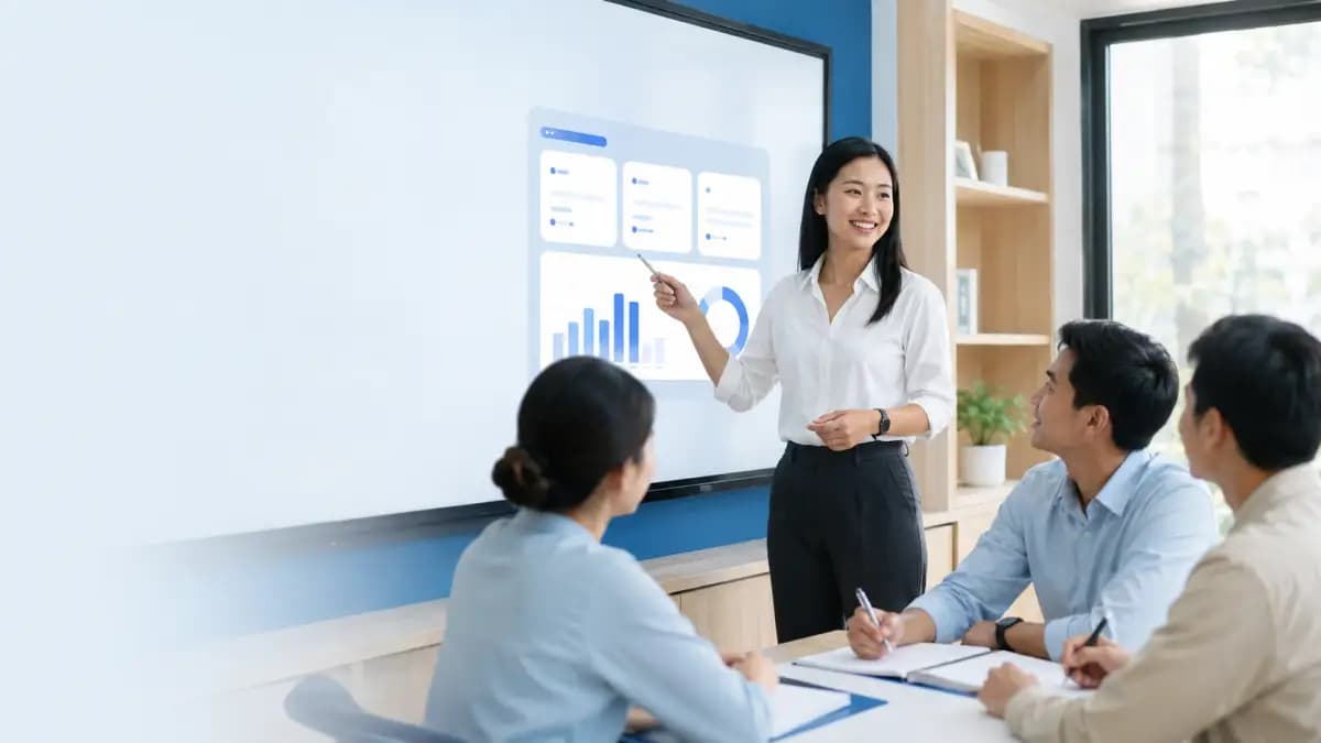 Giáo viên hướng dẫn lớp học với nền tảng TeachGo